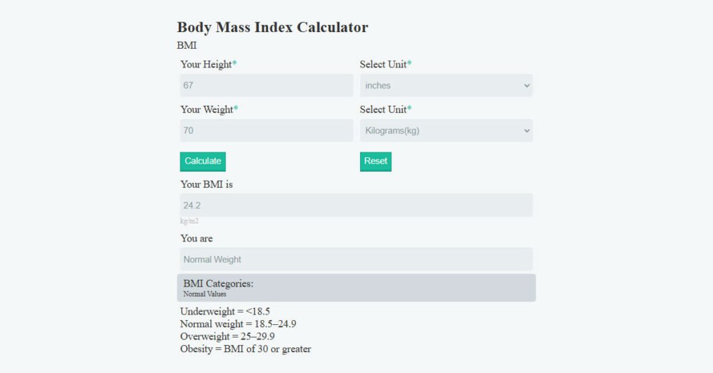 Body Mass Index (BMI) Calculator