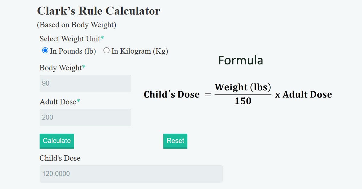 Clarks rule Formula