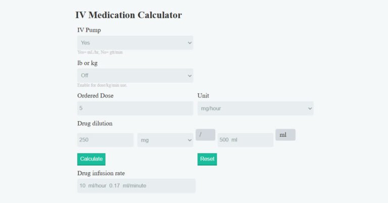 IV-Drip-Rate-Calculator