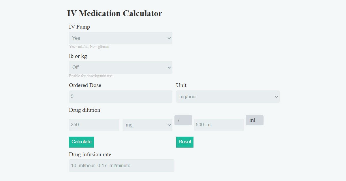 IV-Drip-Rate-Calculator